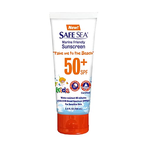 SAFE SEA SPF50+ קרם הגנה לילדים | גודל נסיעה 3.4 גרם. | לעור רגיש | קרם מגן אנטי-ג'ליי וכינים ים עוקץ קרם